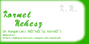 kornel mehesz business card